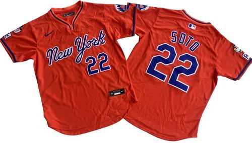 Men's New York Mets #22 Juan Soto Orange Alternate Limited Jersey