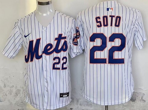 Men's New York Mets #22 Juan Soto White Limited Jersey