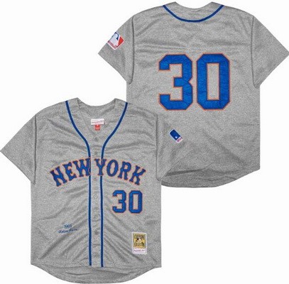 Men's New York Mets #30 Nolan Ryan Gray 1969 Throwback Jersey