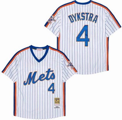 Men's New York Mets #4 Lenny Dykstra White 1986 Throwback Jersey