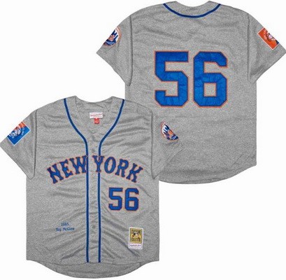 Men's New York Mets #56 Tug McGraw Gray 1965 Throwback Jersey