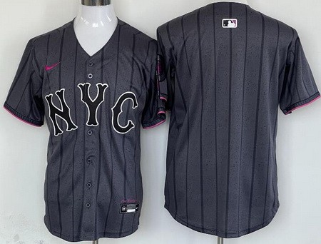 Men's New York Mets Blank Gray 2024 City Connect Cool Base Jersey