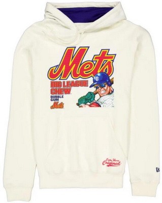 Men's New York Mets Cream Big League Chew Pullover Hoodie