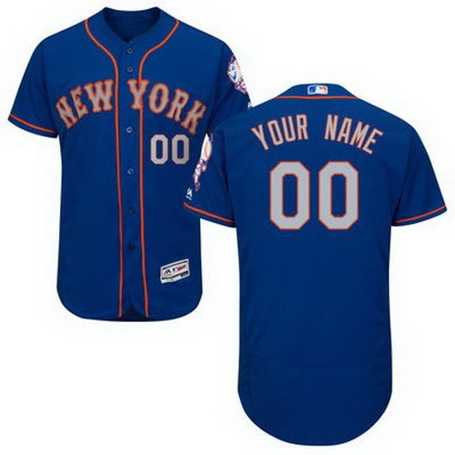 Men's New York Mets Customized Blue 2 FlexBase Jersey