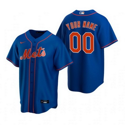 Men's New York Mets Customized Blue Alternate 2020 Cool Base Jersey