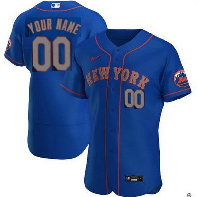 Men's New York Mets Customized Blue Road 2020 FlexBase Jersey
