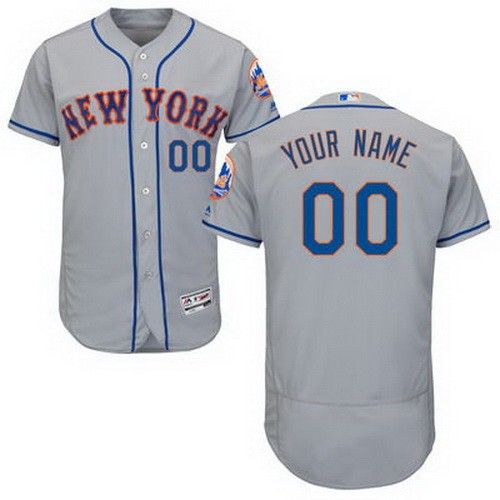 Men's New York Mets Customized Gray FlexBase Jersey