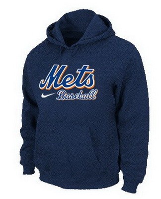 Men's New York Mets Navy Blue Printed Pullover Hoodie