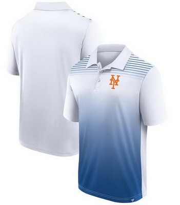 Men's New York Mets White Blue Sandlot Game Polo