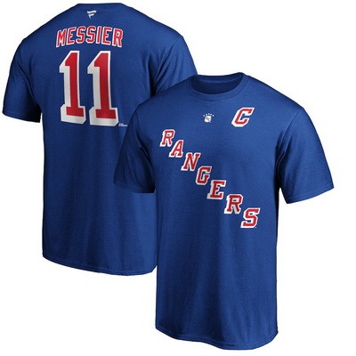 Men's New York Rangers #11 Mark Messier Blue Printed T Shirt 112496