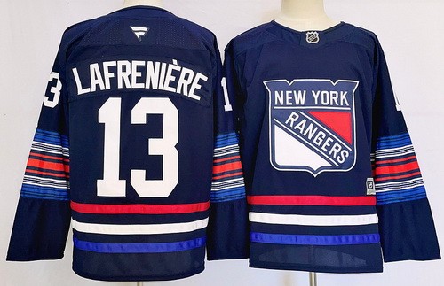 Men's New York Rangers #13 Alexis Lafreniere Navy Alternate Authentic Jersey