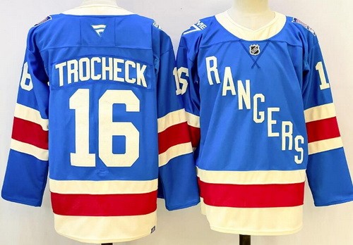 Men's New York Rangers #16 Blue Centennial Authentic Jersey