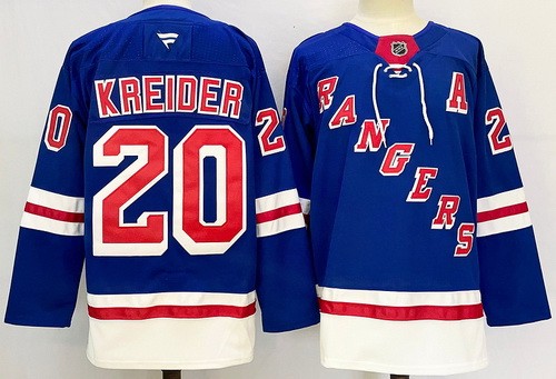 Men's New York Rangers #20 Chris Kreider Blue Authentic Jersey
