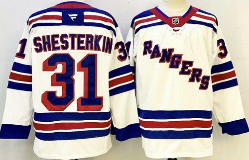 Men's New York Rangers #31 Igor Shesterkin White Authentic Jersey