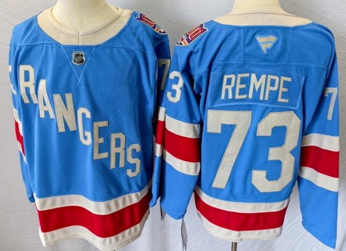 Men's New York Rangers #73 Matt Rempe Blue Centennial Authentic Jersey