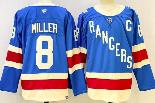 Men's New York Rangers #8 JT Miller Blue Centennial Authentic Jersey