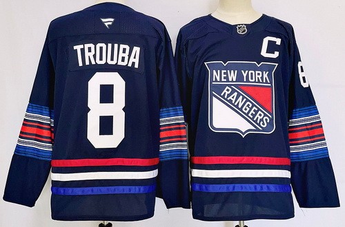 Men's New York Rangers #8 Jacob Trouba Navy Alternate Authentic Jersey