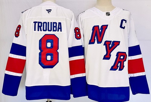 Men's New York Rangers #8 Jacob Trouba White 2024 Stadium Series Authentic Jersey