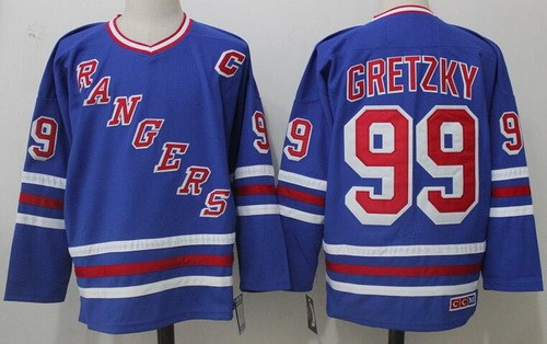 Men's New York Rangers #99 Wayne Gretzky Blue Throwback Jersey
