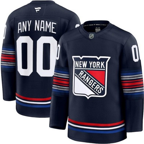 Men's New York Rangers Customized Navy Alternate Fanatics Authentic Jersey
