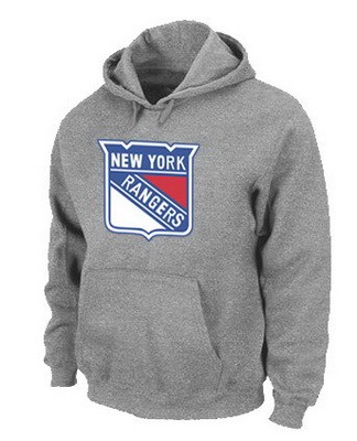 Men's New York Rangers Gray Printed Pullover Hoodie