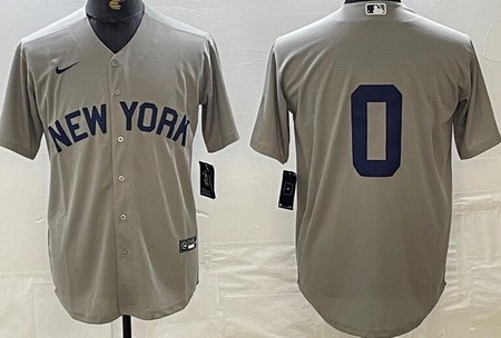Men's New York Yankees #0 Marcus Stroman Gray Field of Dreams Cool Base Jersey