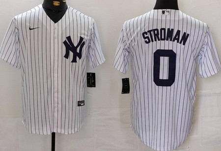 Men's New York Yankees #0 Marcus Stroman White Player Name Cool Base Jersey