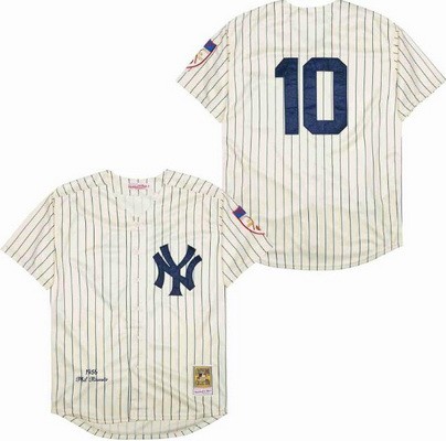 Men's New York Yankees #10 Phil Rizzuto Cream 1956 Throwback Jersey