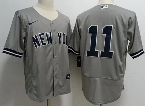 Men's New York Yankees #11 Anthony Volpe Gray Authentic Jersey