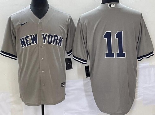 Men's New York Yankees #11 Anthony Volpe Gray Cool Base Jersey