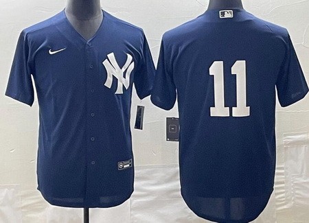 Men's New York Yankees #11 Anthony Volpe Navy Cool Base Jersey