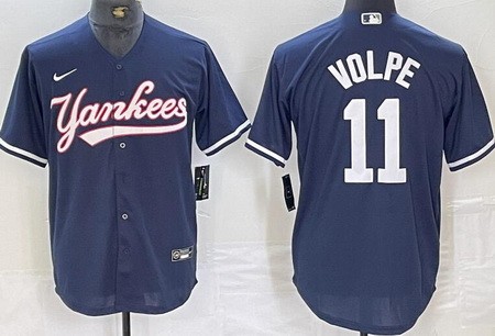 Men's New York Yankees #11 Anthony Volpe Navy Fashion Cool Base Jersey