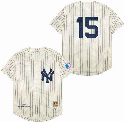 Men's New York Yankees #15 Thurman Munson Cream 1969 Throwback Jersey