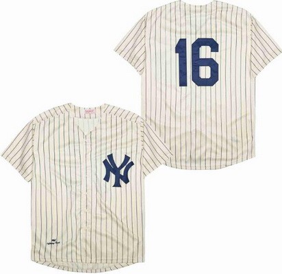 Men's New York Yankees #16 Whitey Ford Cream 1961 Throwback Jersey
