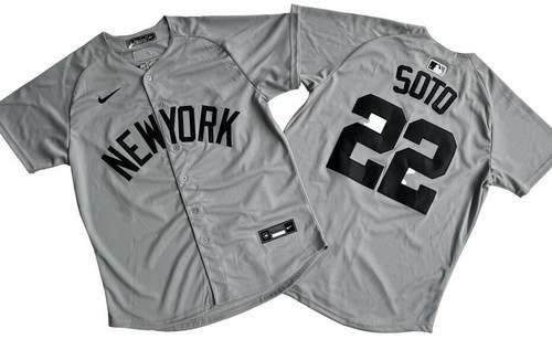 Men's New York Yankees #22 Juan Soto Gray Player Name Limited Jersey