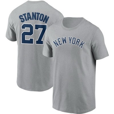 Men's New York Yankees #27 Mike Stanton Gray Printed T Shirt 112660
