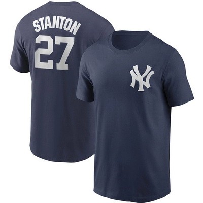 Men's New York Yankees #27 Mike Stanton Navy Printed T Shirt 112325