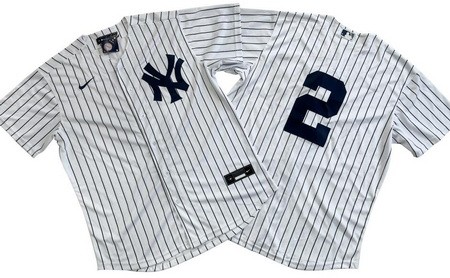 Men's New York Yankees #2 Derek Jeter White Cool Base Jersey