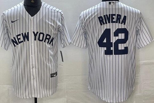 Men's New York Yankees #42 Mariano Rivera White Alternate Player Name Cool Base Jersey