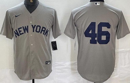 Men's New York Yankees #46 Andy Pettitte Gray Field of Dreams Cool Base Jersey