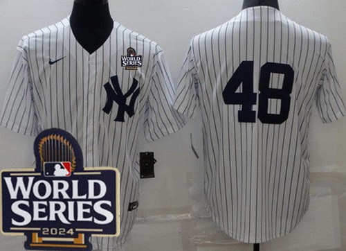 Men's New York Yankees #48 Anthony Rizzo White 2024 World Series Cool Base Jersey