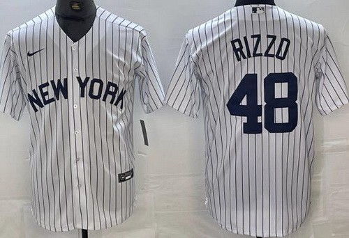 Men's New York Yankees #48 Anthony Rizzo White Alternate Player Name Cool Base Jersey