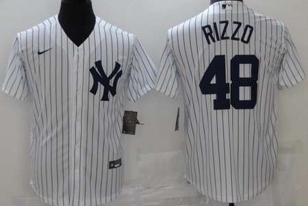 Men's New York Yankees #48 Anthony Rizzo White Player Name Cool Base Jersey