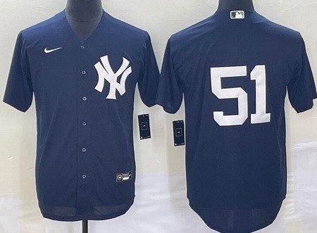 Men's New York Yankees #51 Bernie Williams Navy Cool Base Jersey