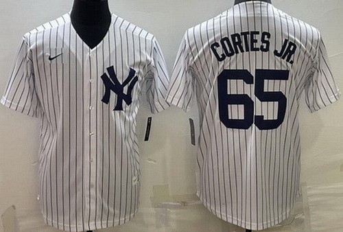 Men's New York Yankees #65 Nestor Cortes Jr White Player Name Cool Base Jersey