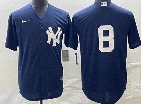Men's New York Yankees #8 Yogi Berra Navy Cool Base Jersey