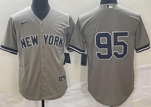 Men's New York Yankees #95 Oswaldo Cabrera Gray Cool Base Jersey