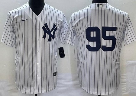Men's New York Yankees #95 Oswaldo Cabrera White Cool Base Jersey