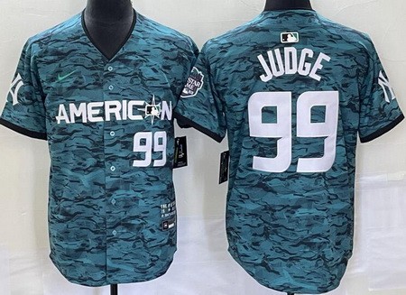 Men's New York Yankees #99 Aaron Judge Aqua 2023 All Star Cool Base Jersey