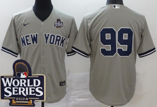 Men's New York Yankees #99 Aaron Judge Gray 2024 World Series Cool Base Jersey